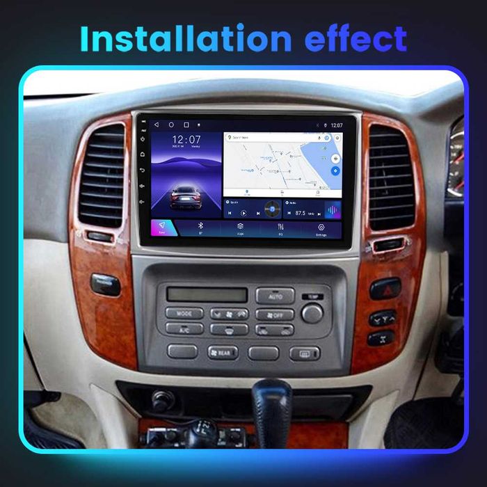 Navigatie Android 14 Toyota Land Cruiser 2002-2007 1/8 Gb Waze CarPlay