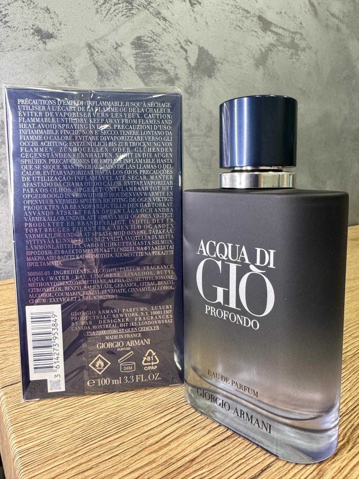 Armani Acqua di Gio Profondo 100ml, noua variantă, original, factură