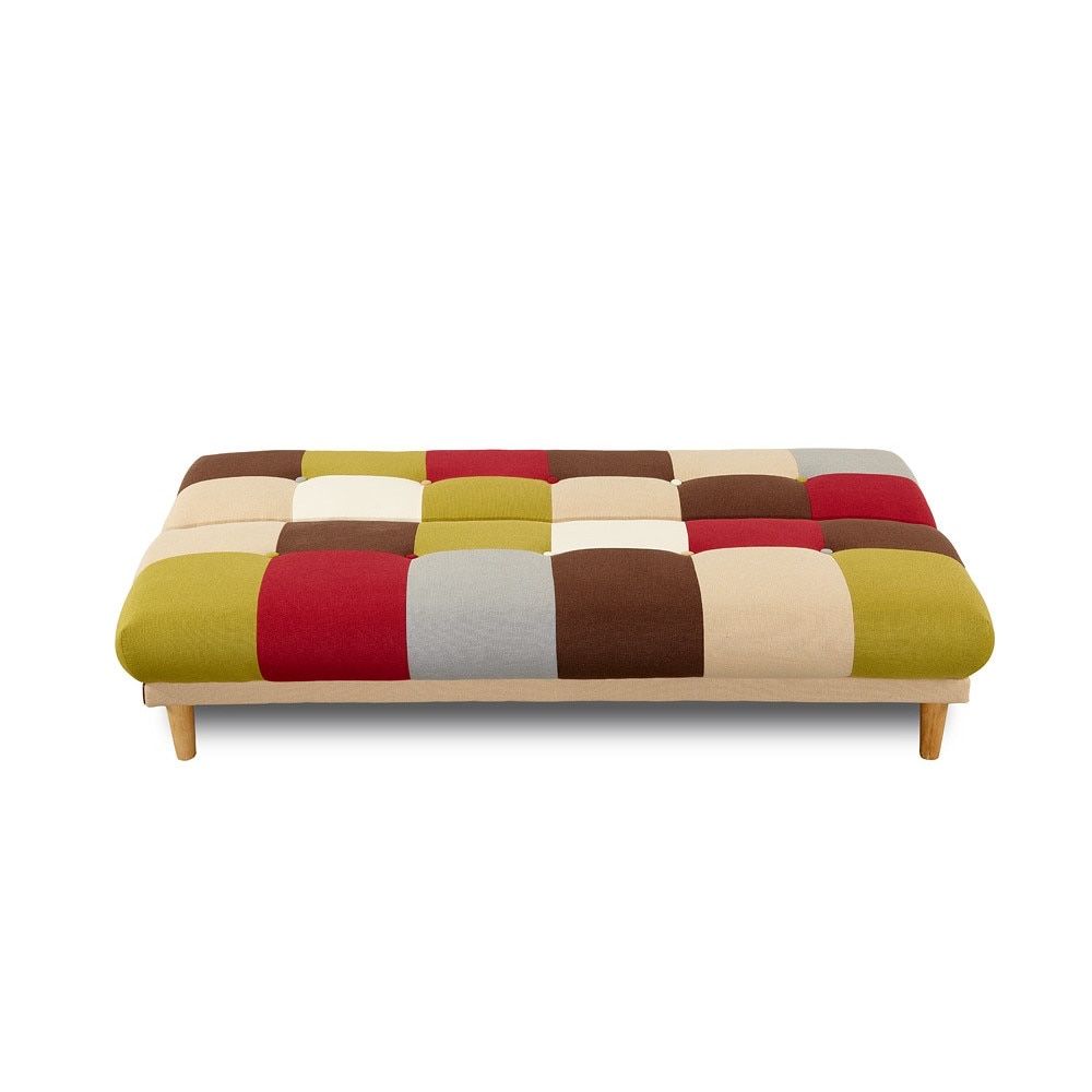 CANAPEA EXTENSIBILA PATCH,3 locuri, material textil, multicolora