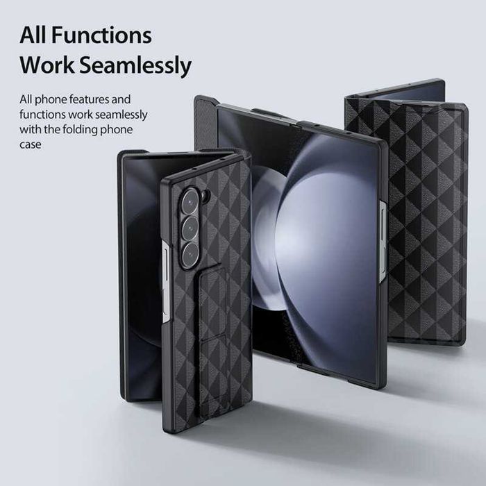 Husa premium flip piele +Folie SAMSUNG Galaxy Z Fold6 5G modele diferi