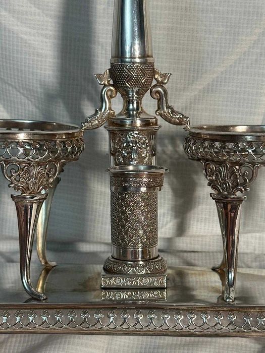 OLIVIERA ARGINT 800 - Cruet Set + Crystal - Sec. XIX - Empire Style