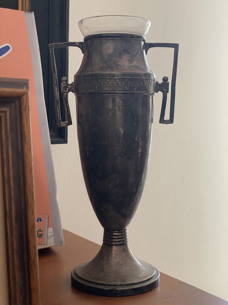 Decoratiune vaza argint 1850 amfora antica superba