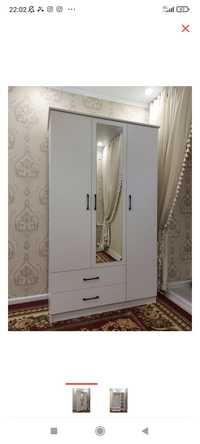 Распашной шкаф Aisha Pro 1103, 120x190х45 см, белый