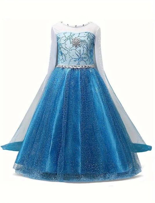 ТОП! Рокля на Елза от FROZEN с два подаръка: светещ ластик и корона!