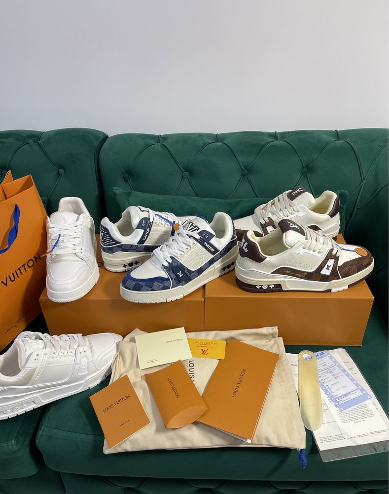 Adidasi Louis Vuitton piele naturala 100% Full Box colectie noua