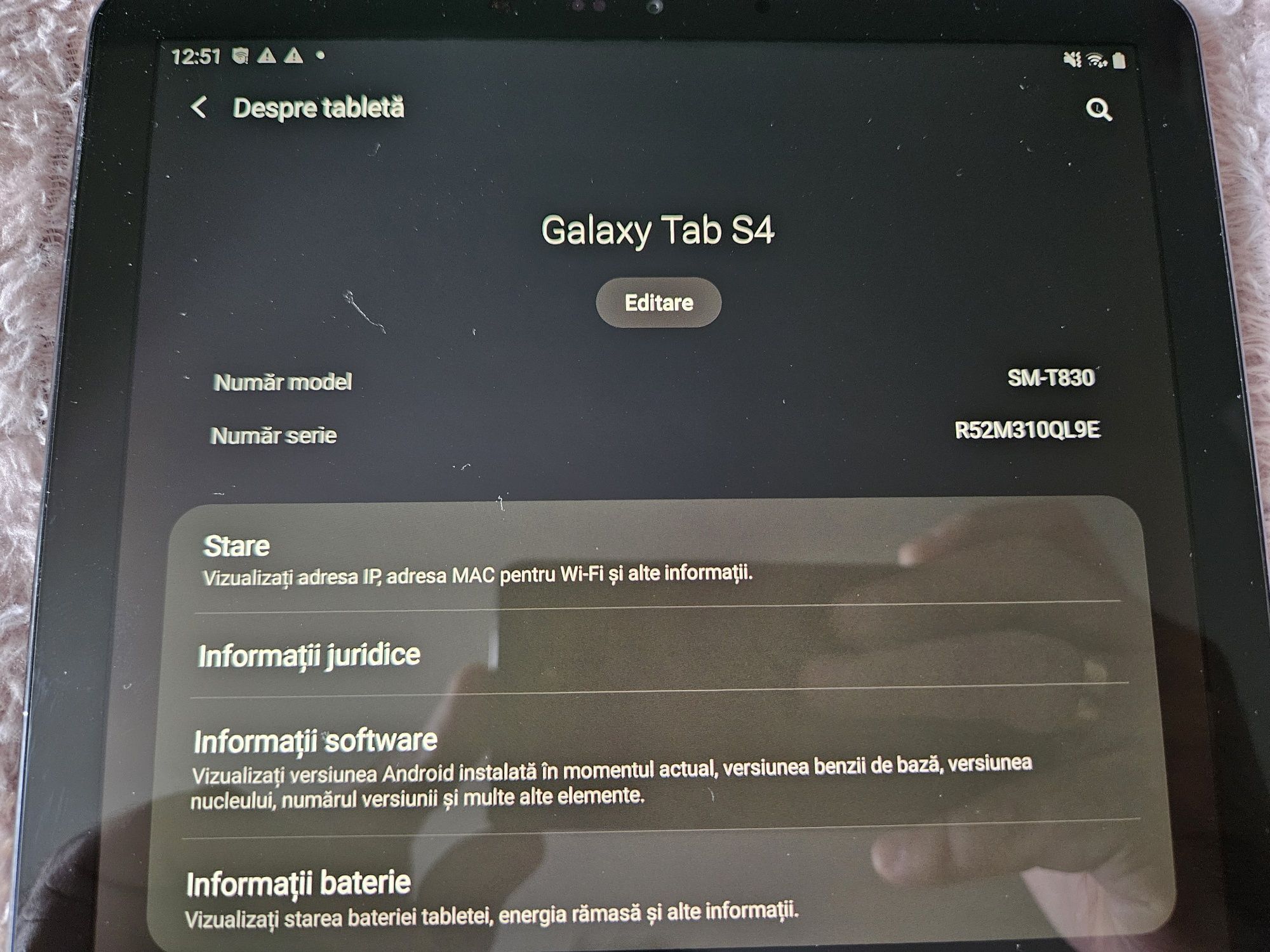 Tableta Samsung Tab S4(SM-T830), 64 GB, 4 GB , Spen