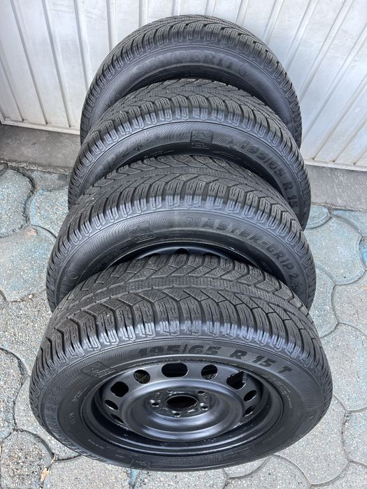 Jante 5x114.3mm, anvelope iarna 195/65 R15 Mazda Kia Hyundai Renault