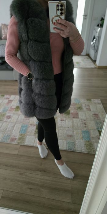 Vesta din BLANA NATURALA vulpe mărime M 38-40