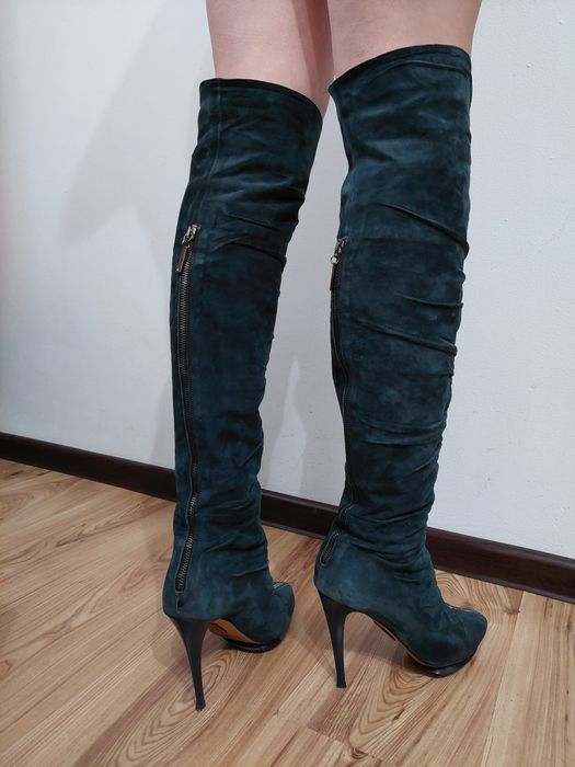 Cizme lungi din piele intoarsa nr 38