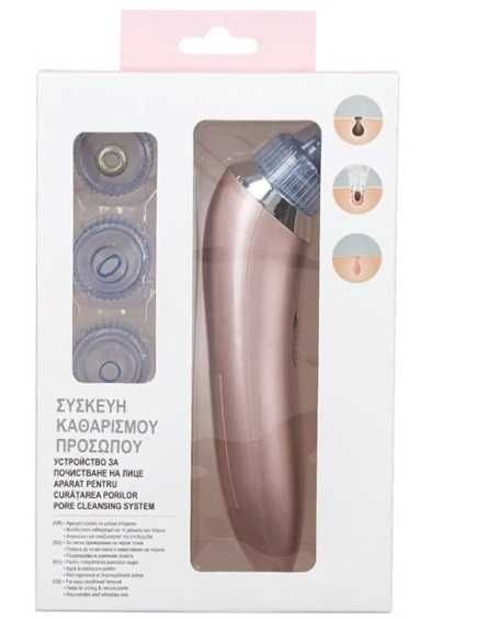 Уред за почистване на лице и пори с 4 приставки, pore cleaner 2 х АА б