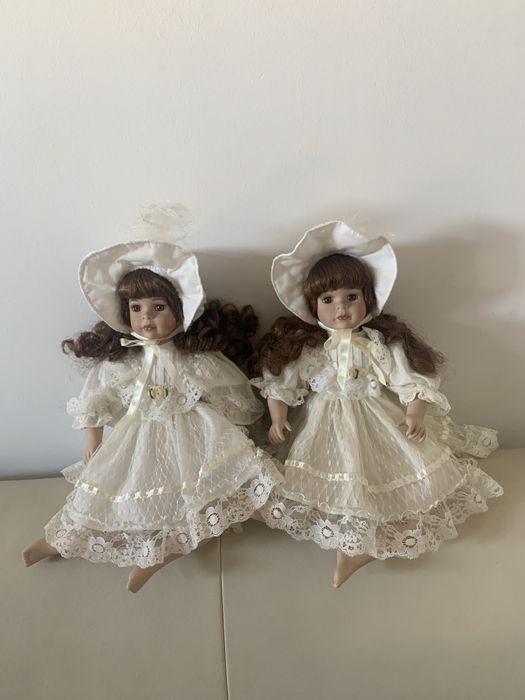 2 papusi vintage, din portelan