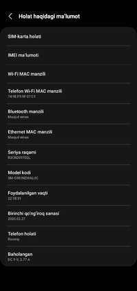 Samsung Galaxy S20 5G
Samsung Galaxy S20 Plus 5G
Rangi Bl
