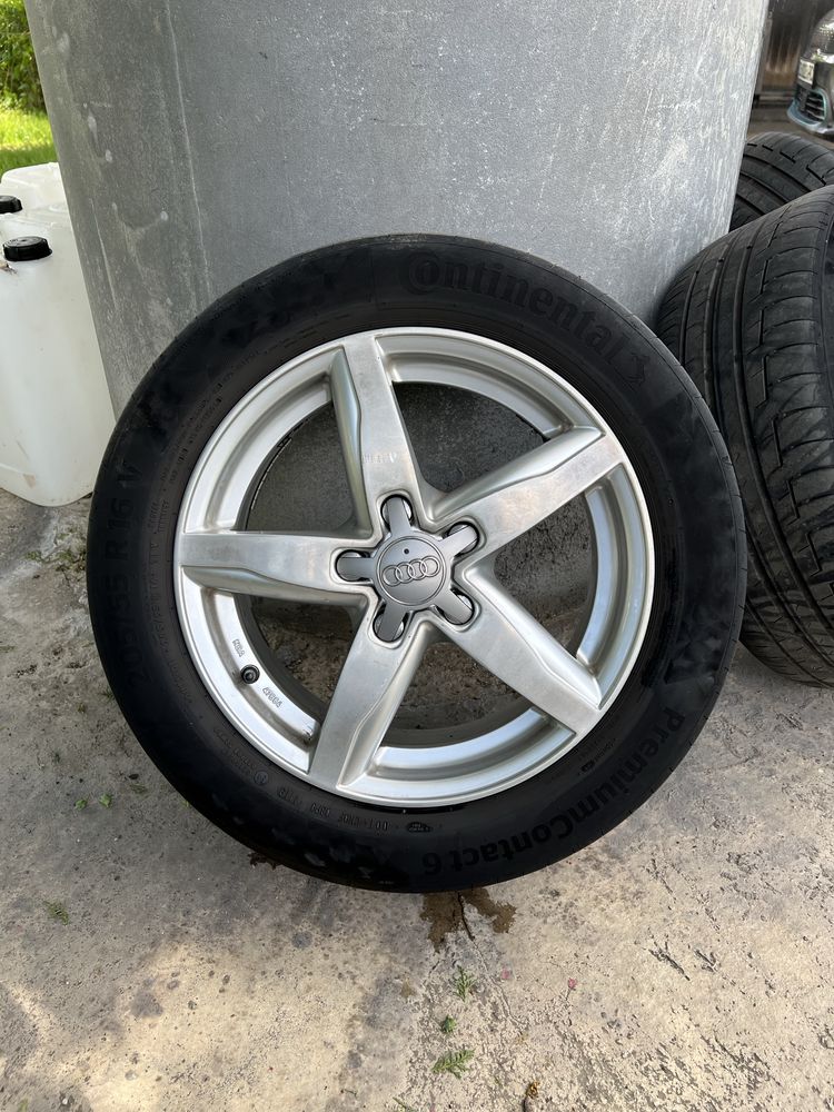 Джанти 7J  5x112 Ауди Audi + подарък Continental  205/55/16 дот 19г.