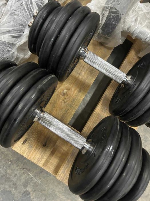 Set gantere reglabile, din fier cauciucat 45 kg : 2 x 22,5KG