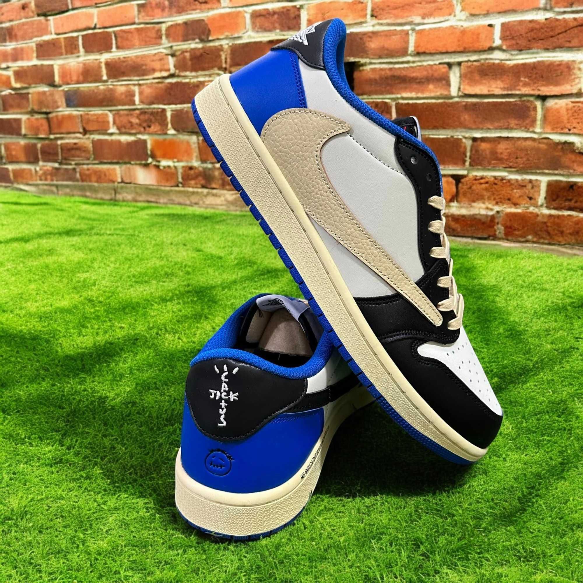 Adidasi  Jordan 1 Travis x Fragment Blue - Adidasi Premium FULL Box