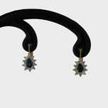 Cercei din aur galben 18k cu safire si diamante cod 6932