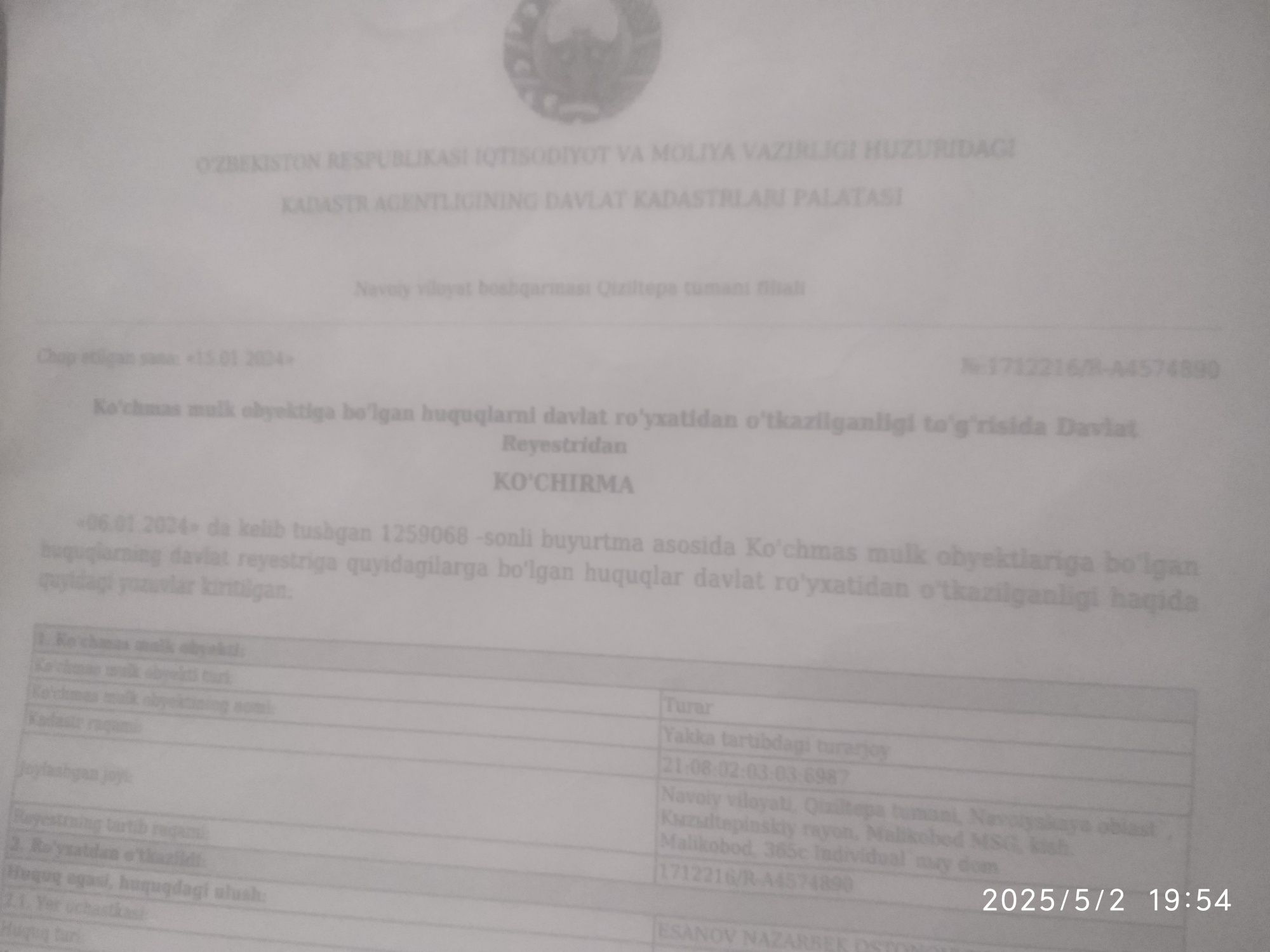 Xovli uchastka 6 sotiq