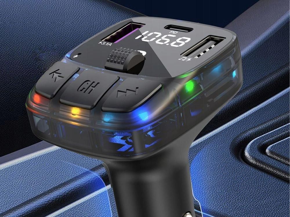 Fm трансмитер c57 pd fm mp3/wma , usb type-c + 2 usb , bluetooth ...