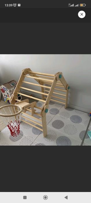 Детская стенка шведская турник установка