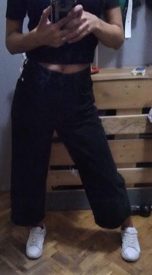 Черни дънки,висока талия ,чарлстон, Bershka