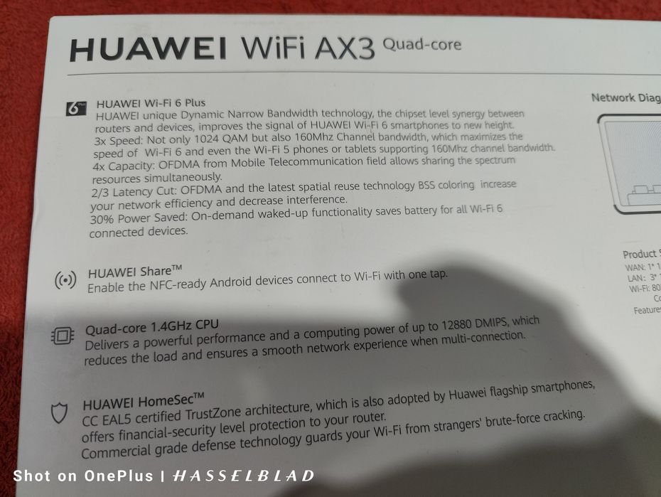 Рутер Huawei AX3 Pro WS7200 Wi-Fi 6 Plus Quad-core 1.4GHz CPU3000Mbps