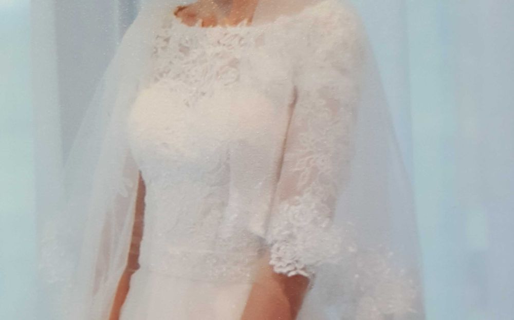 Vand rochie de mireasa stil a line detalii deosebite