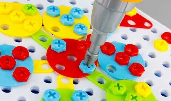 Детски 3D/Д конструктор мозайка с винтоверт
