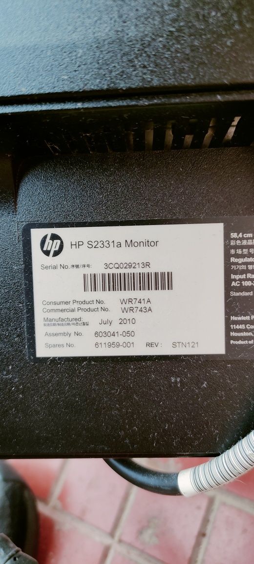 Monitor HP 23" full hd