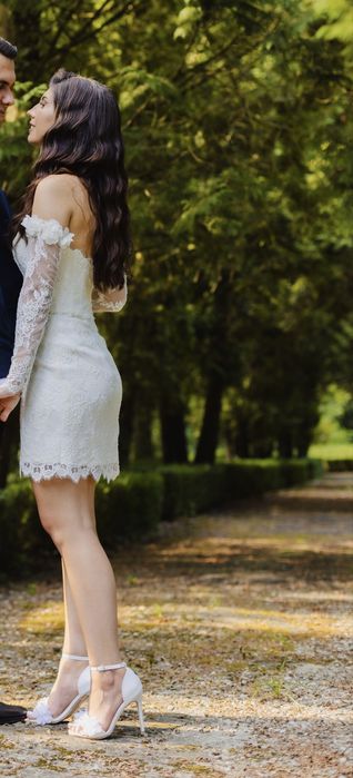 Rochie de cununie civilă din dantelă – scurtă, elegantă & modernă