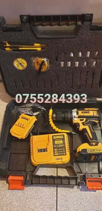 Masina de insurubat si gaurit Dewalt cu 2 baterii 36V 5ah, noua