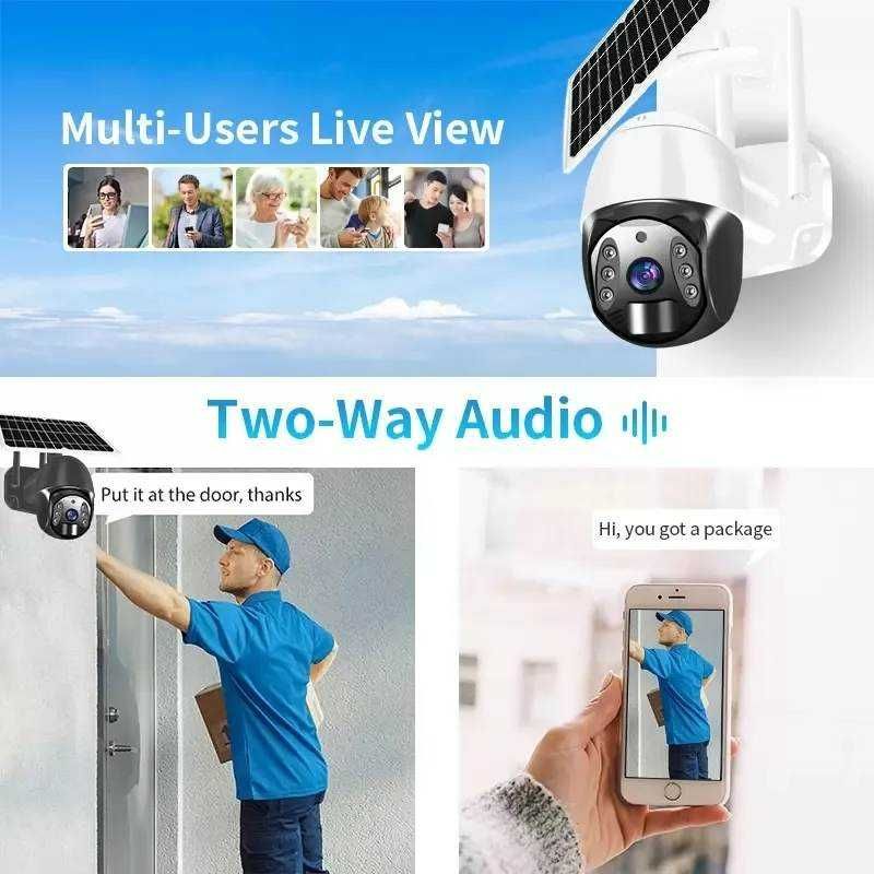 Безжична соларна смарт wi-fi камера 4 MP