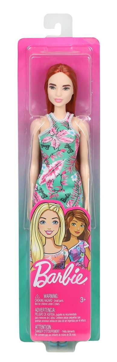 Papusa Barbie Mattel roscata cu rochie cu flori