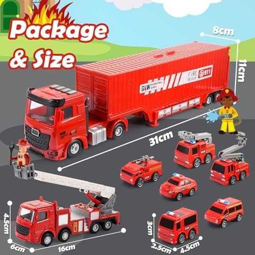 Нова Пожарна Играчка Комплект 7 Коли и Аксесоари за деца игра подарък