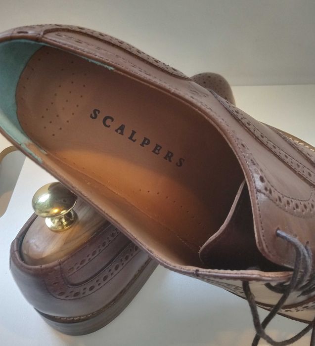 Pantofi oxford wingtip premium Scalpers Spain 40.5 41 piele naturala