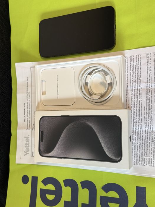 КАТО НОВ 256GB iPhone 15 Pro Max Yettel Гаранция 2026г. Black / Черен