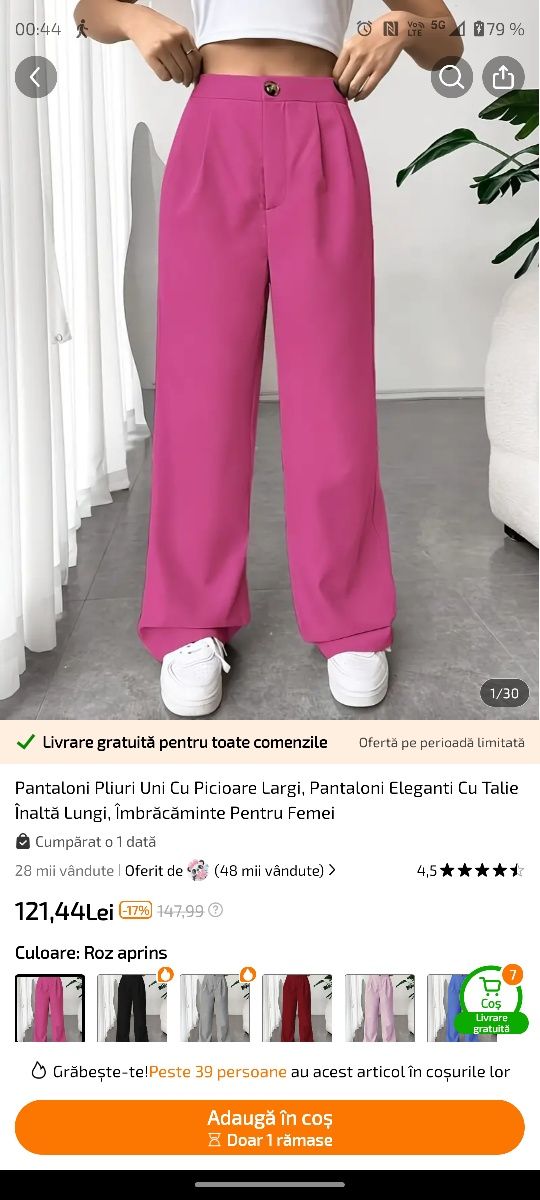 Pantaloni roz shein