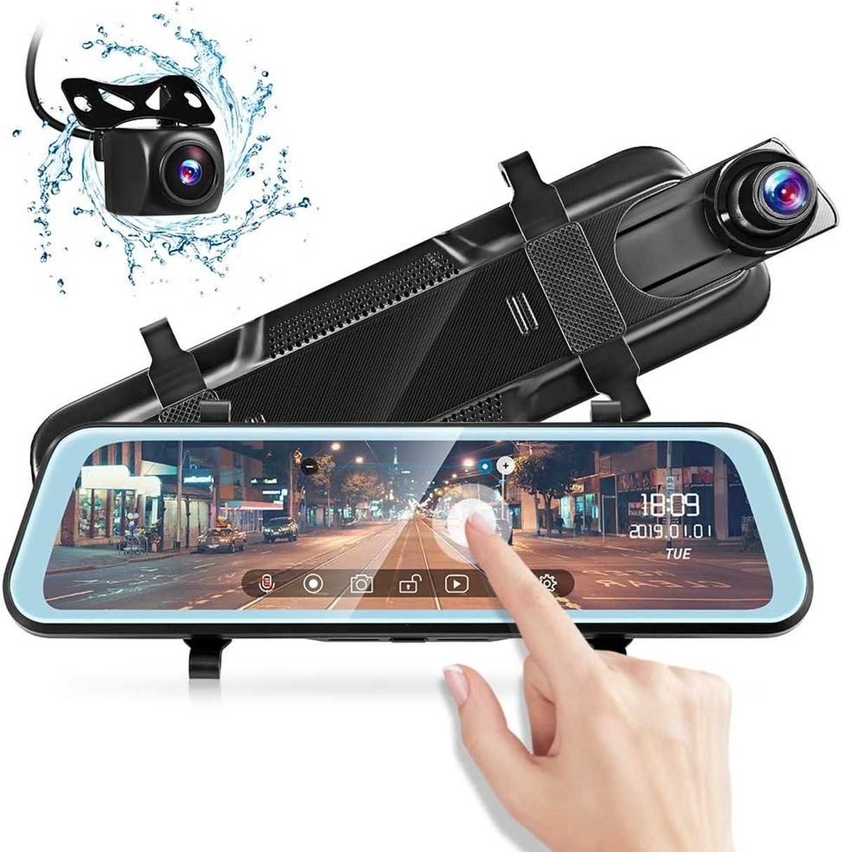 Огледало и Видеорегистратор с две камери, DVR, 9.66inch, FULL HD.