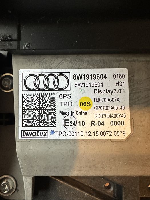 Display / Navigatie Audi A4 B9 / A5 F5 : 8W8919604 / 8W1919604
