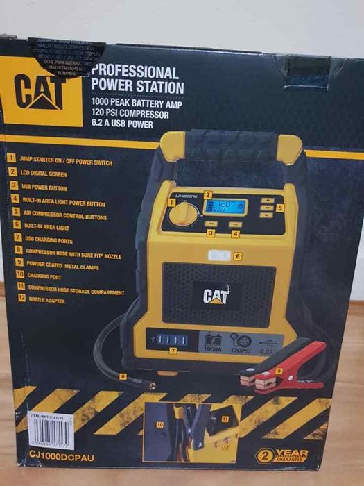 Stație alimentare 3-în-1: Boost + Compresor + Powerbank