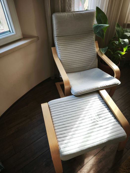 POÄNG кресло и табуретка