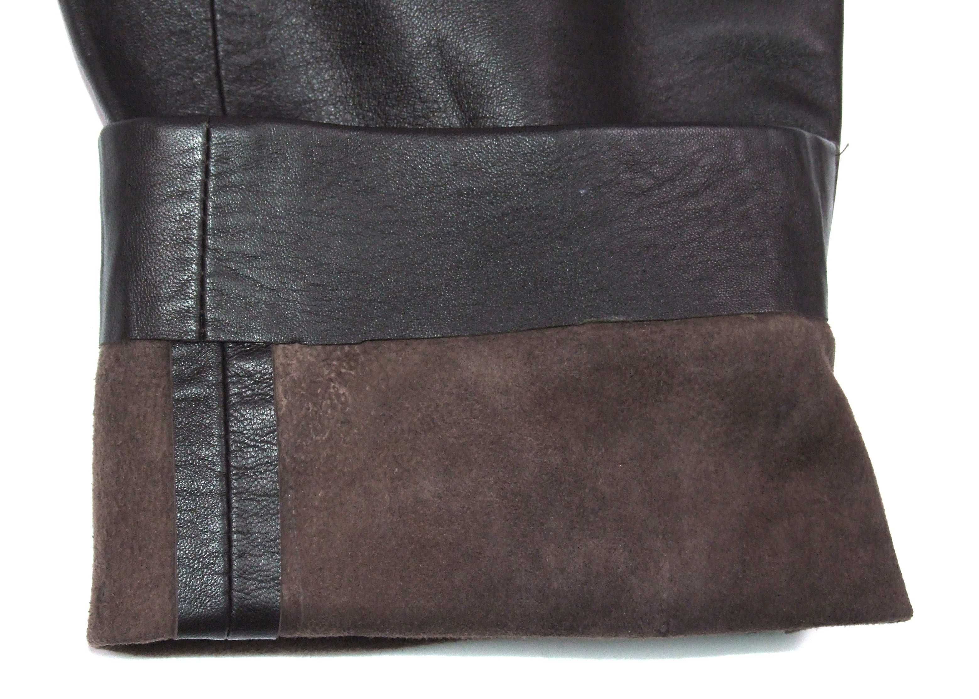 Pantaloni piele naturala, masura 38, talie inalta, Made in Italy, NOI