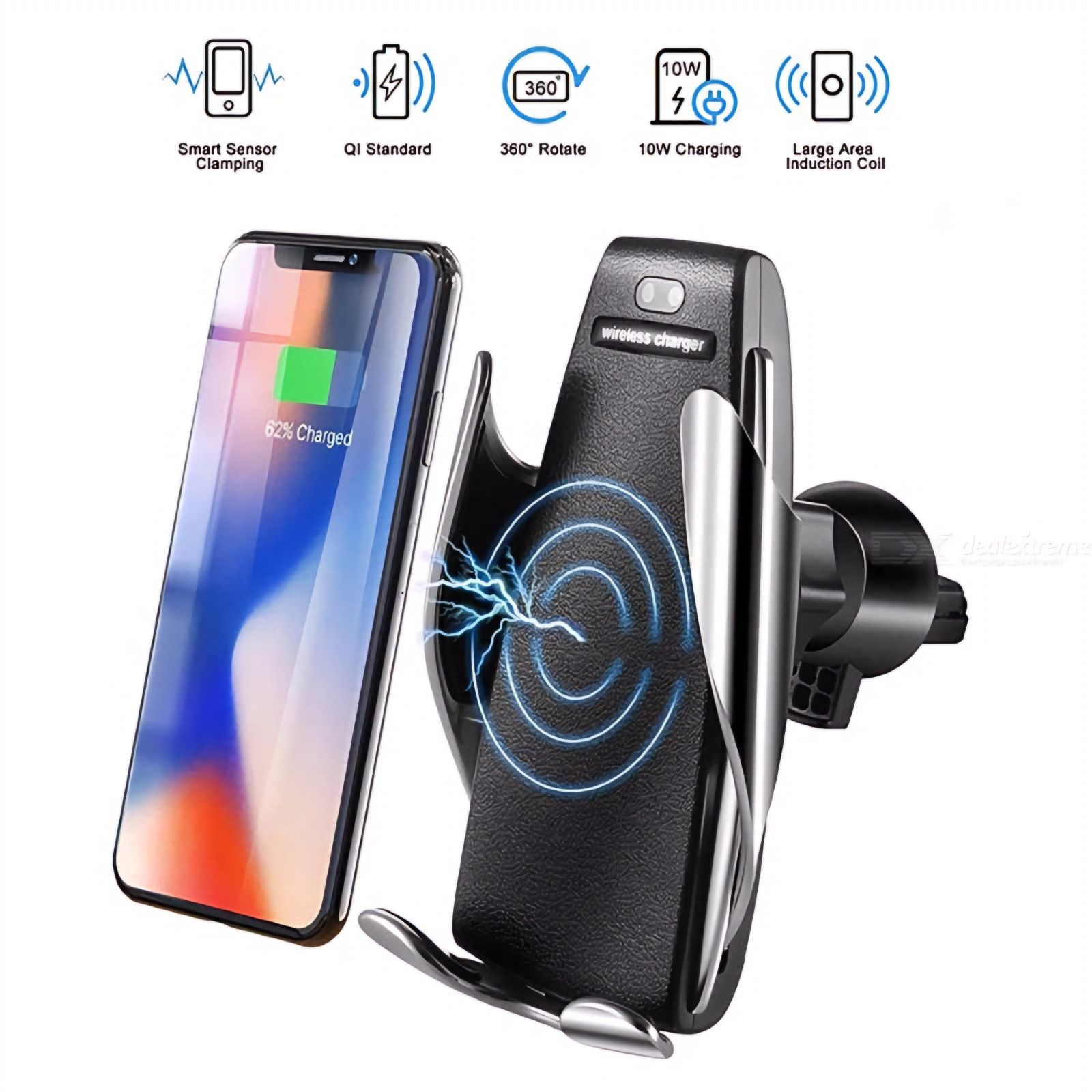 Incarcator Auto Wireless Cu Senzor, Suport Telefon