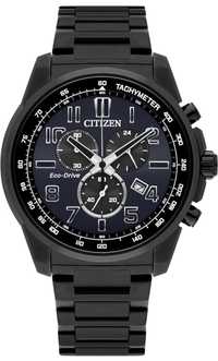 Citizen Eco-Drive Men's Chronograph Black Stainless Steel Watch