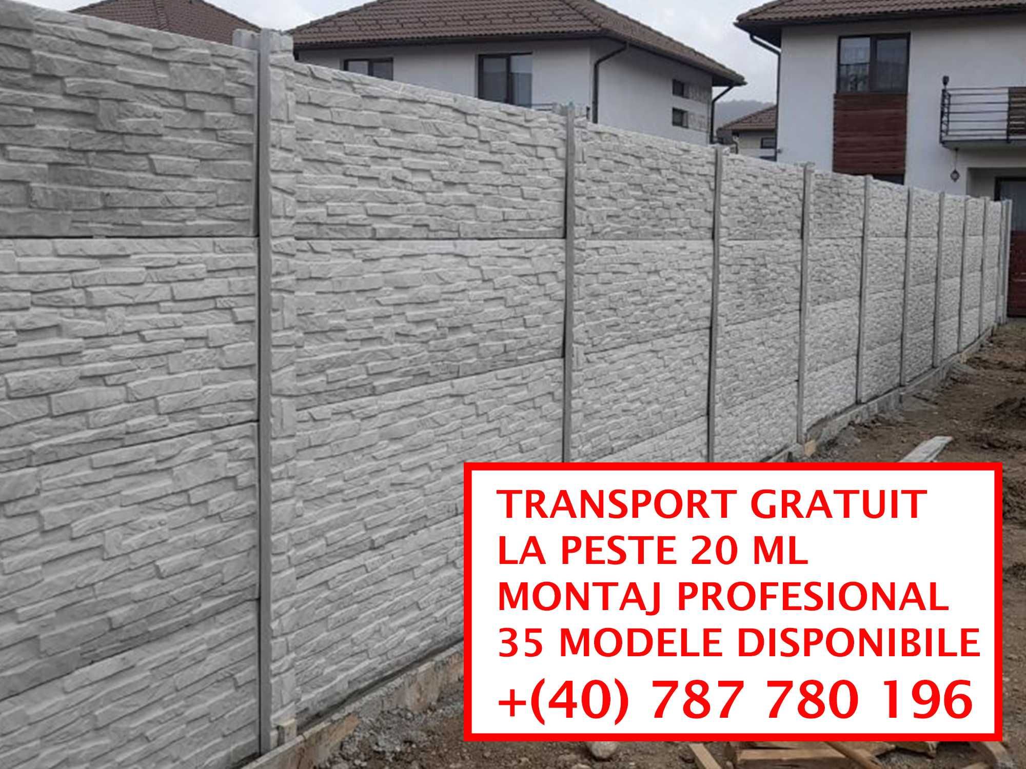 Gard din beton/35 Modele/Montaj/Transport GRATUIT la 20m+/Toata tara