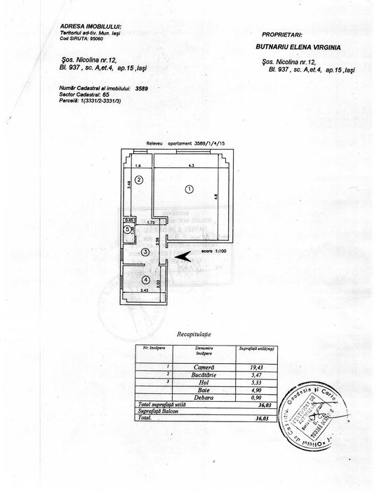 Apartament 1 cameră, schmb cu ap. 2 camere, Iași