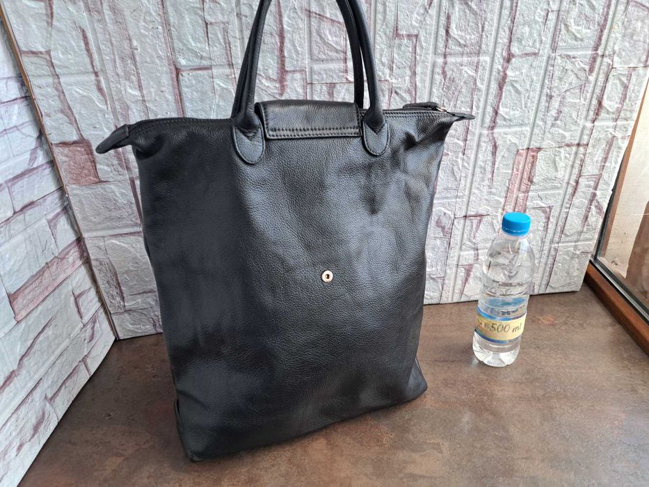 дамска чанта,черна кожена чанта PICARD-естествена кожа