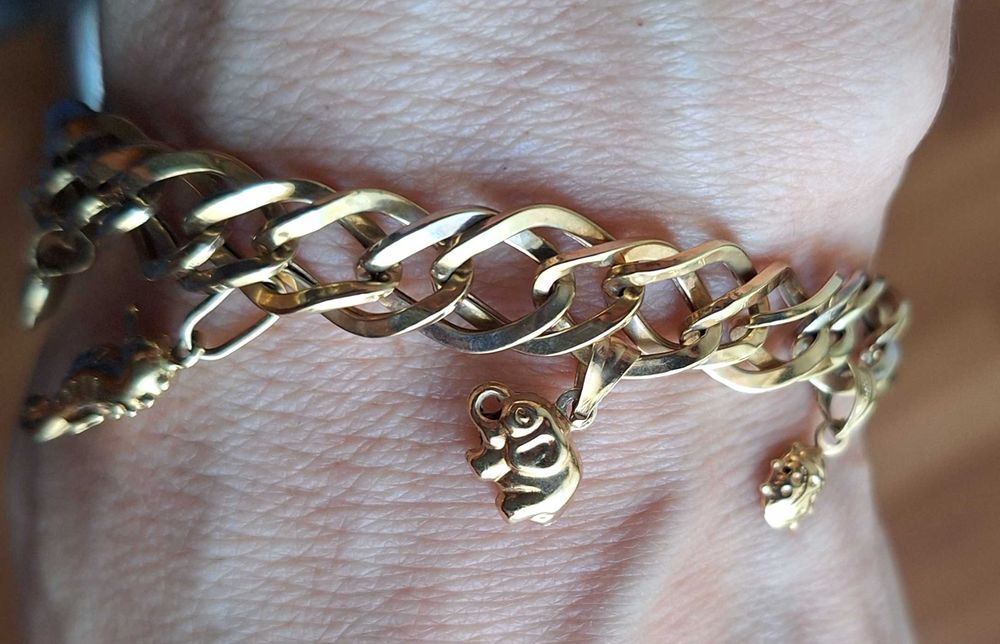 Bratara aur 585 alb si galben 14 k - 10 grame