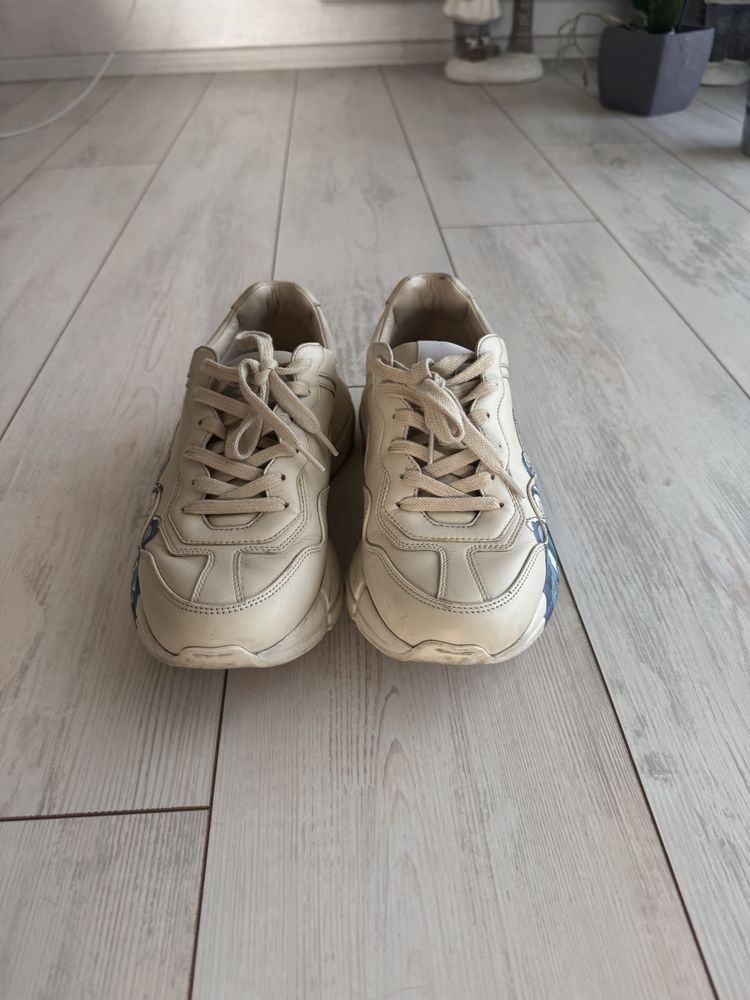 Adidasi Gucci Cream Leather Chunky Waves