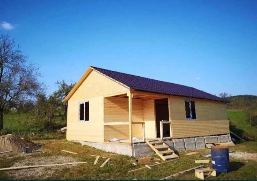 Casa structura lemn cabana tip A Frame 33mp