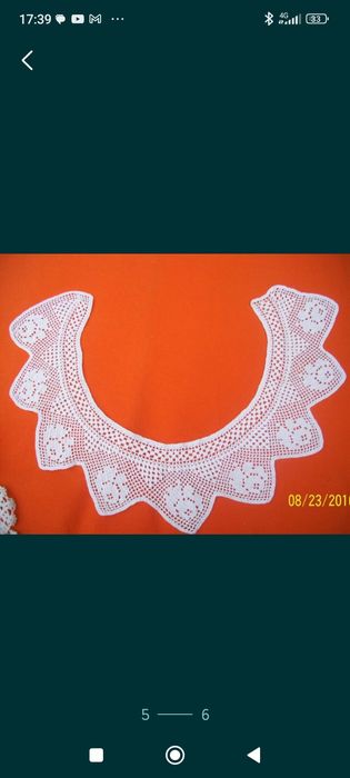 Dantelă albă pt costume si gulere